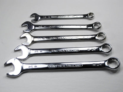 King Dick Whitworth 5 pc combination wrench set 1/8 3/16 1/4 5/16 & 3/8"