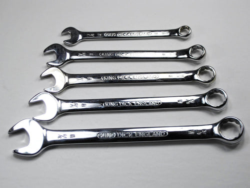 King Dick Whitworth 5 pc combination wrench set 1/8 3/16 1/4 5/16 & 3/8"