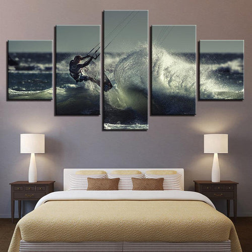 Kite Surfing 5 Panel Canvas Print Wall Art - GotItHere.com