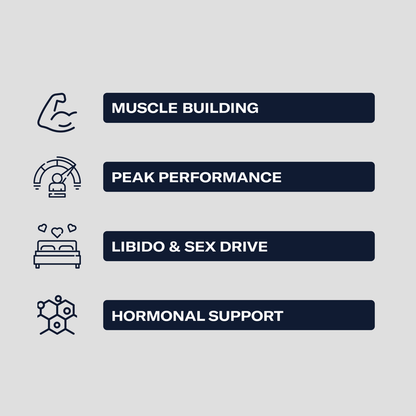 Super T testosterone booster supplement showing front and back nutrition labels