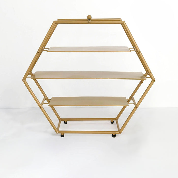 metal, cupcake stand, tiered cupcake stand, hexagon cupcake stand, dessert display stands#color_gold
