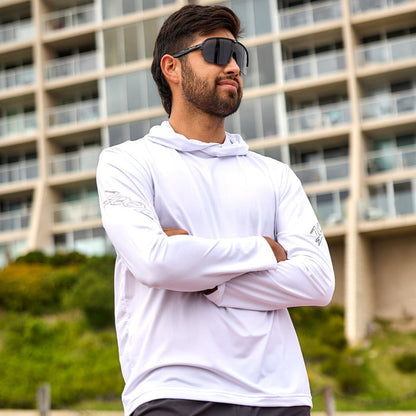 Zoot Sports LIFESTYLE Men's Ltd Run Sun Stop Hoodie - UPF White