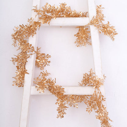 metal leaf garland, table garlands, garland decoration, gold leaf garland, hanging vines#color_gold