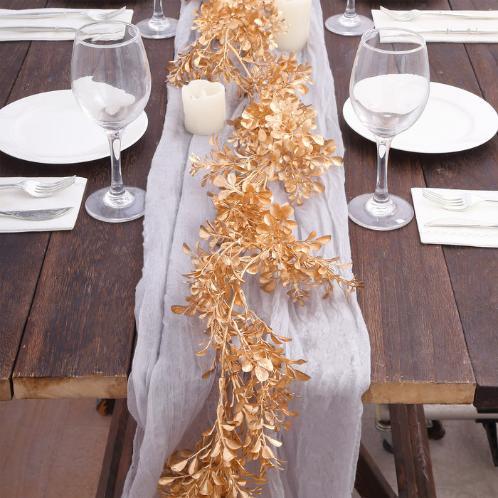 metal leaf garland, table garlands, garland decoration, gold leaf garland, hanging vines#color_gold