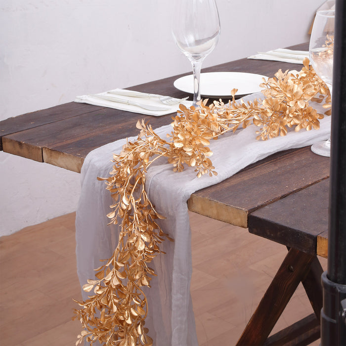 metal leaf garland, table garlands, garland decoration, gold leaf garland, hanging vines#color_gold