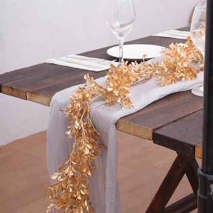 metal leaf garland, table garlands, garland decoration, gold leaf garland, hanging vines#color_gold