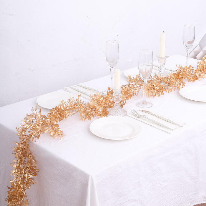metal leaf garland, table garlands, garland decoration, gold leaf garland, hanging vines#color_gold