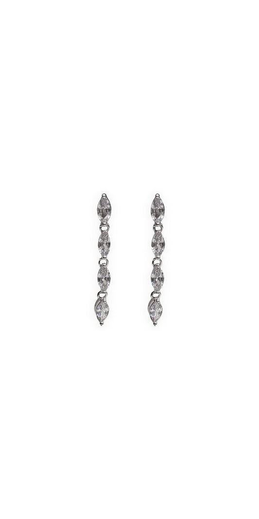 Multi Stone Linear Drop Earrings - Camille La Vie