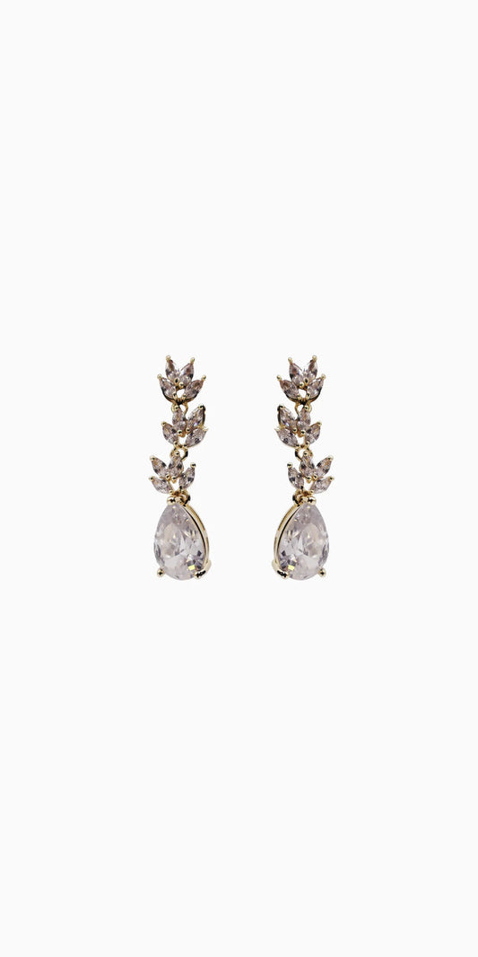 gold/one size/ Camille La Vie/Multi Stone Teardrop Earrings /front