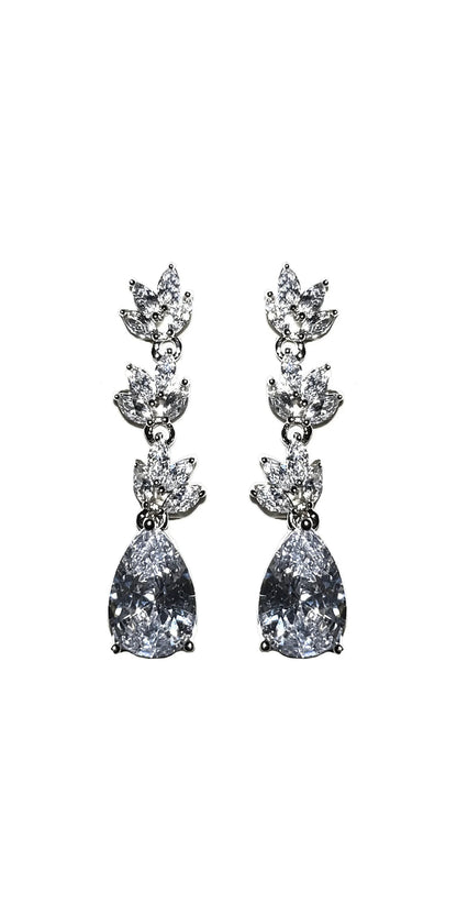silver/one size/ Camille La Vie/Multi Stone Teardrop Earrings /front alt
