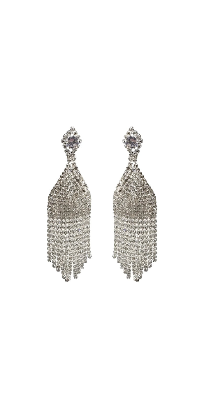 Multi Strand Rhinestone Dome Earrings - Camille La Vie
