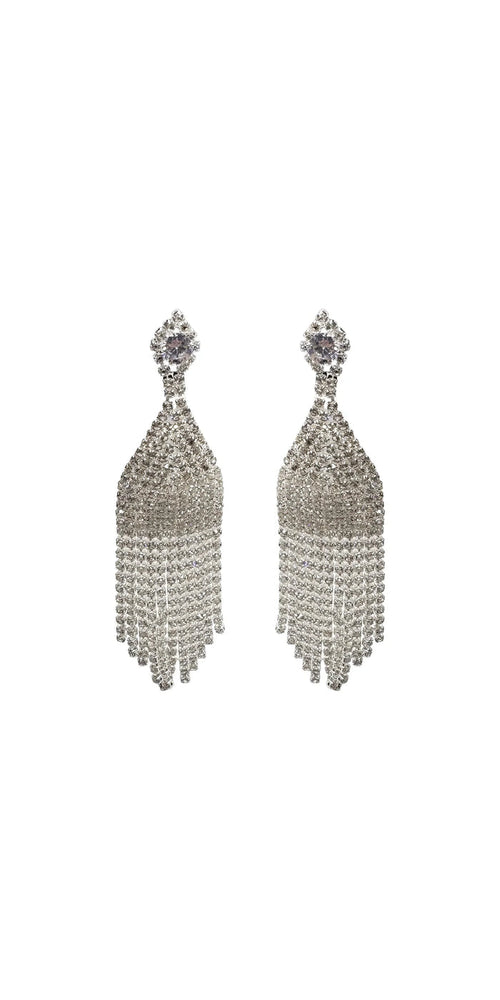 Multi Strand Rhinestone Dome Earrings - Camille La Vie