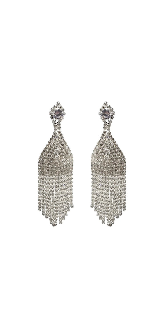 Multi Strand Rhinestone Dome Earrings - Camille La Vie