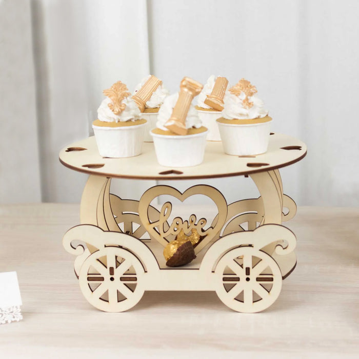 wood dessert stand, wooden cake stand, cupcake stand, carriage cake stand, cake holders#color_parent