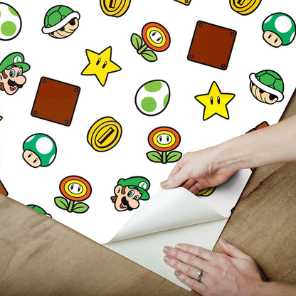 Nintendo Super Mario Power Up Icons P&S Wallpaper peel step