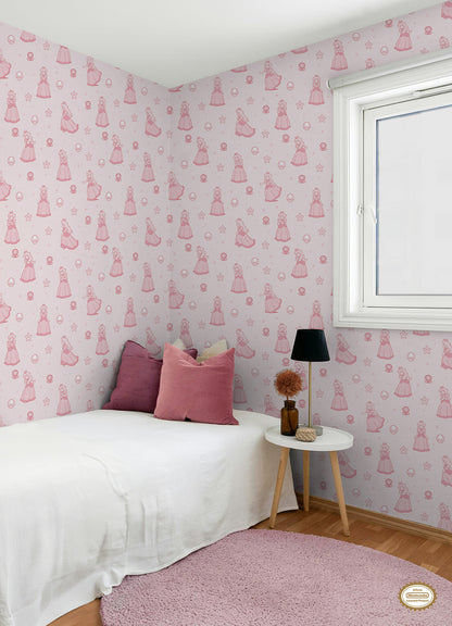 Super Mario Princess Peach P&S Wallpaper in a room setting