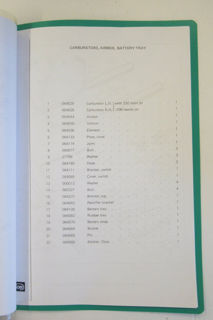 Norton Parts supplement 850 MK1A MKIA parts book manual handbook 06-5319