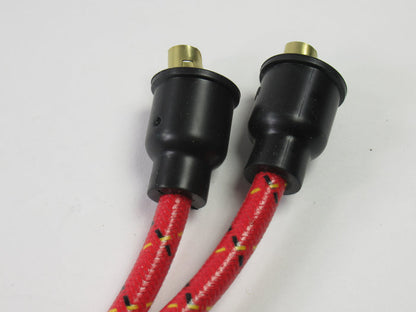 Norton spark plug wires red woven cloth custom wire set Commando 750 850 copper