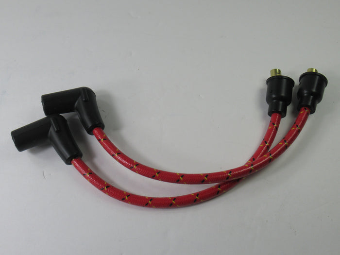 Norton spark plug wires red woven cloth custom wire set Commando 750 850 copper