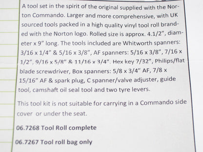 Norton tool bag ToolRoll TOOL ROLL Commando complete set 06-7268 12.1012 06.2097
