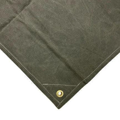 Olive Drab 6' x 8' folded canvas tarp displayed with rugged utility material