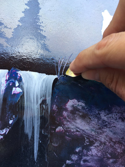Original "Final Fantasy: Cloud vs Sephiroth" Graffiti Painting 16"X20"" by Ash Schultz