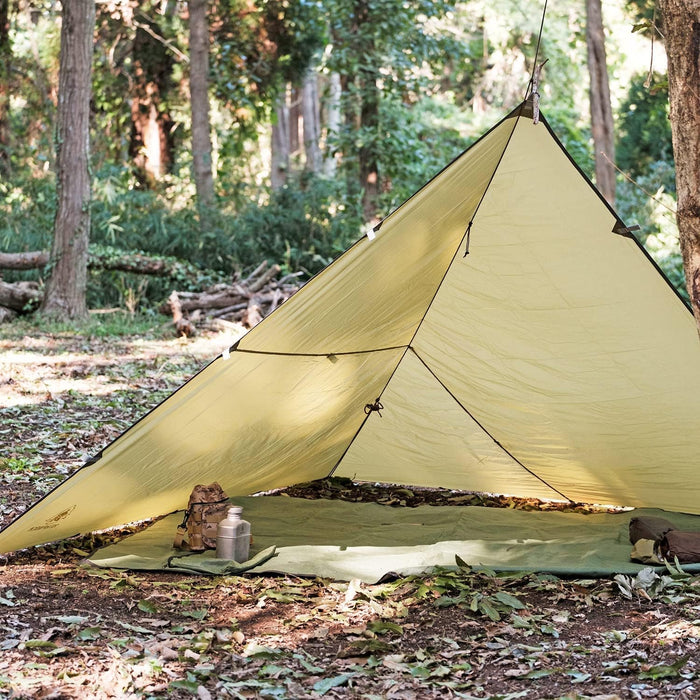 Pathfinder Nylon Waterproof Survival Tarp Lean-To Shelter Half Tent, OD Green