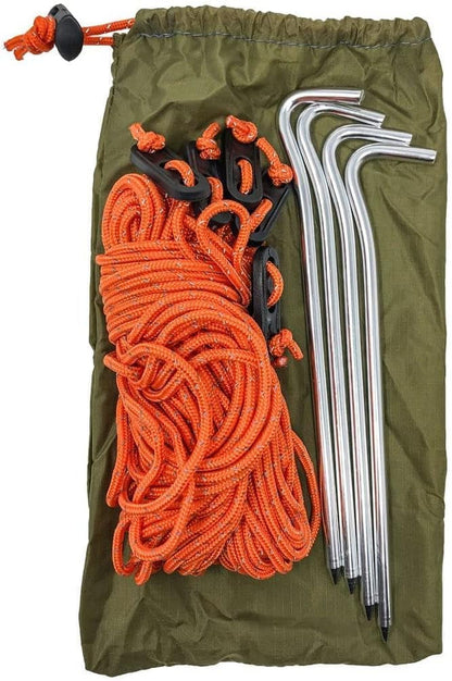 Pathfinder Nylon Waterproof Survival Tarp Lean-To Shelter Half Tent, OD Green