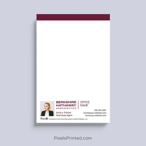 personalized Berkshire Hathaway neighborhood realtor notepad with your logo and contact information