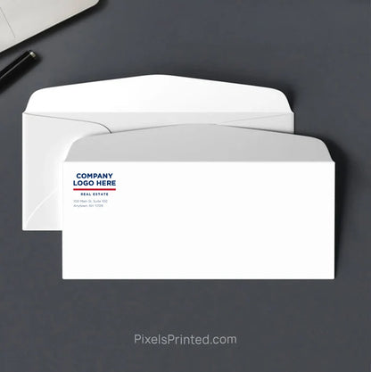 ERA Real Estate envelope with subtle house design and personalized return address with window