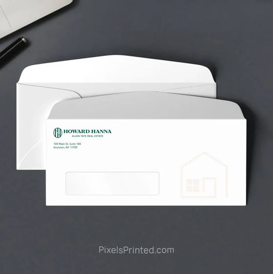 Personalized Howard Hanna real estate office envelope with logo and window