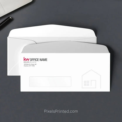 Personalized Keller Williams real estate office envelopes with window
