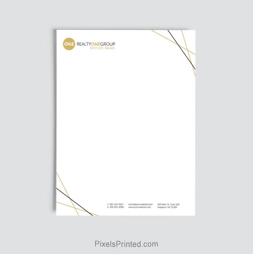 Personalized Realty ONE Group real estate letterhead for offices