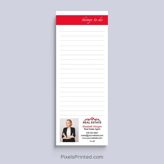 Personalized Things to Do real estate agent notepad with headshot and branding