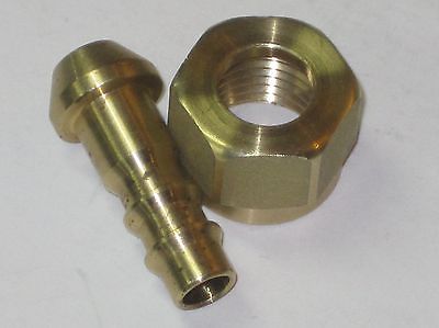 petcock spigots brass barbed & nuts 1/4" BSP Triumph Norton petcock 82-3337