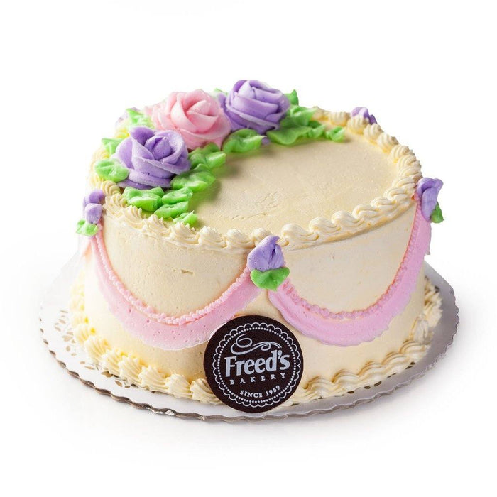 Pink & Lavender Flowers Cake Freed's Bakery