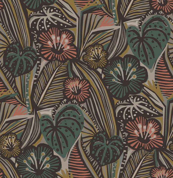 Coral Teal / Single Roll (20.5in x 18.0ft)