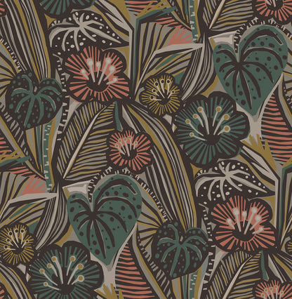 Coral Teal / Single Roll (20.5in x 18.0ft)