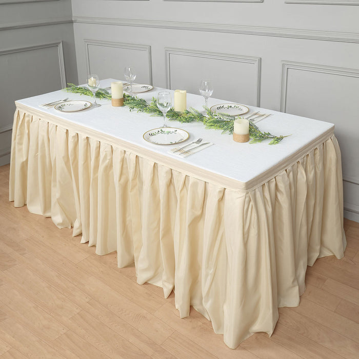 table skirt, pleated table skirt, table skirt design, table skirt linen, table skirt velcro#color_parent