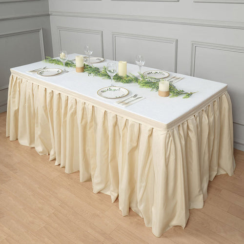 table skirt, pleated table skirt, table skirt design, table skirt linen, table skirt velcro#color_parent