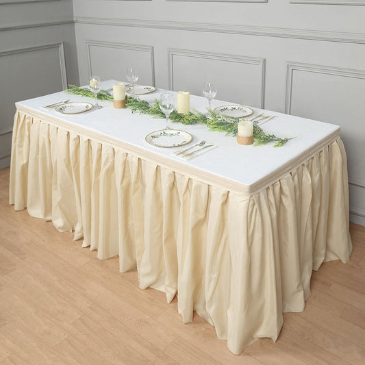 table skirt, pleated table skirt, table skirt design, table skirt linen, table skirt velcro#color_parent