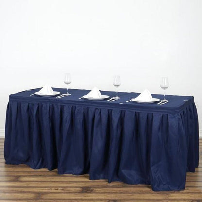 table skirt, pleated table skirt, table skirt velcro, table skirt linen, polyester table skirt#color_parent
