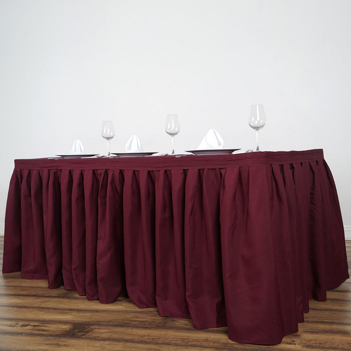 table skirt, pleated table skirt, table skirt velcro, table skirt linen, polyester table skirt#color_parent