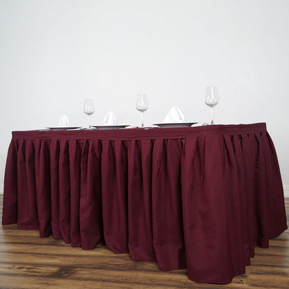table skirt, pleated table skirt, table skirt velcro, table skirt linen, polyester table skirt#color_parent
