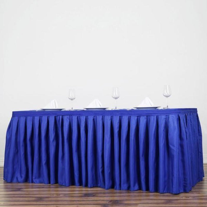 table skirt, pleated table skirt, table skirt velcro, table skirt linen, polyester table skirt#color_parent