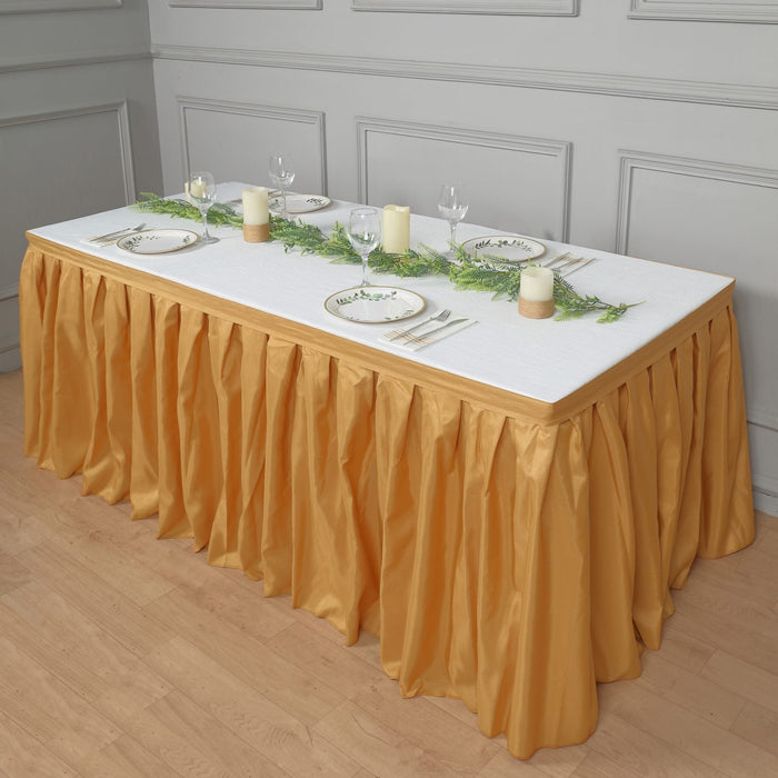 table skirt, pleated table skirt, table skirt velcro, table skirt linen, polyester table skirt#color_parent