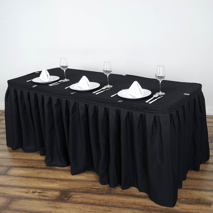 table skirt, pleated table skirt, table skirt velcro, table skirt linen, polyester table skirt#color_parent