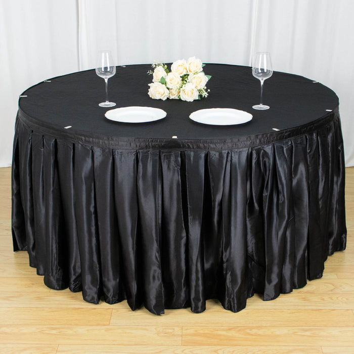 table skirt, pleated table skirt, table skirt linen, table skirt velcro, satin table skirt#color_parent