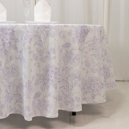tablecloth, polyester tablecloth, round tablecloth, table cover, french toile tablecloth, floral tablecloth, table linen#color_parent