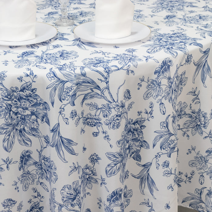 tablecloth, polyester tablecloth, round tablecloth, table cover, french toile tablecloth, floral tablecloth, table linen#color_parent